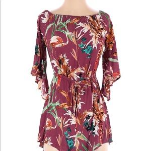 Express pink floral romper. Size medium.
